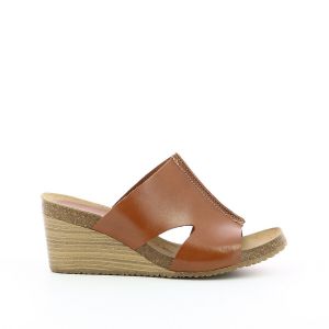 Kickers Mules cuir compensées Spainta Marron - Taille 36;37;38;39;40;41