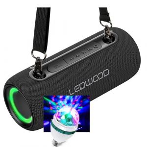 Enceinte Autonome 200W Hifi Ledwood XS200, Effet LED, Buetooth, IPX5, Assistant Voc, 20W RMS, Batterie 2000mAh, Diams