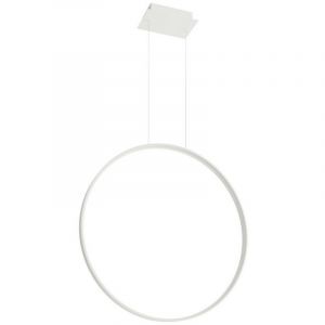 Lampe LED suspendue de forme circulaire en aluminium de 78x78 cm de couleur blanche Sollux