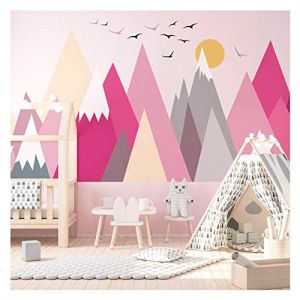 Ambiance Stickers Muraux Enfants Décoration Chambre Bébé - Autocollant Sticker Mural Adhesif Géant Montagnes Scandinaves Matika - H80 x L120 cm