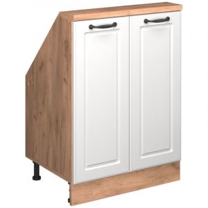 Armoire sous pente de toit Rion, Ch&ecirc;ne dor&eacute;/blanc campagnard, avec 2 portes, Vicco