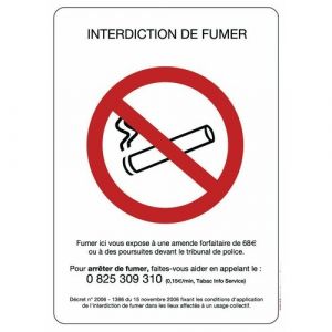 Novap Panneaux interdiction de fumer rigide - 148 x 210 mm