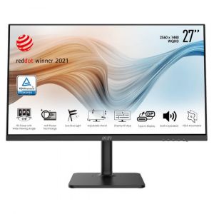 MSI Modern MD271QP - Écran LED - 27" - 2560 x 1440 WQHD @ 75 Hz - IPS - 250 cd/m² - 1000:1 - 7 ms - HDMI, USB-C - noir