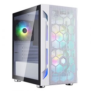 Silverstone Technology SST-FAH1MW-PRO - Fara H1M Boîtier PC de Jeu avec éclairage ARGB, Micro-ATX, Blanc