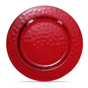 Pujadas Assiette de Pr&eacute;sentation Rouge &agrave;&tilde; 22 &agrave; 28 cm
