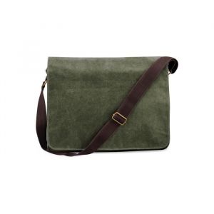 Sac à bandoulière courrier toile Quadra Vintage