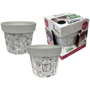 Poetic Kit Pot de fleur à colorier adultes + 4 feutres