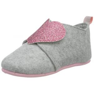 Image de Playshoes Hausschuhe Herz, Chausson Garçon Fille, Gris, 20 EU