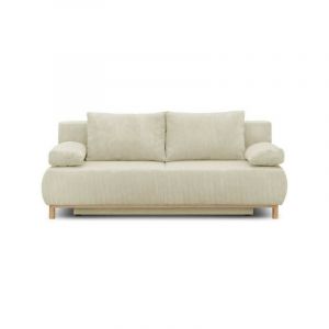 Banquette con ible 3 places MIKA Velours côtelé Coffre de rangement L 192 H 84 P