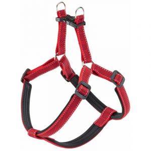 Ferplast Daytona deluxe p Harnais r&eacute;fl&eacute;chissant rembourr&eacute; pour chiens. Variante large - Mesures: a: 65-71 cm b: 67-73 cm 20 mm - Rouge - Rouge