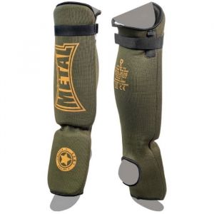 Metal Boxe Protège-tibias boxe Thaï + pied coton Military