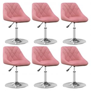 VidaXL Chaises pivotantes de salle ? manger 6 pcs Rose Velours