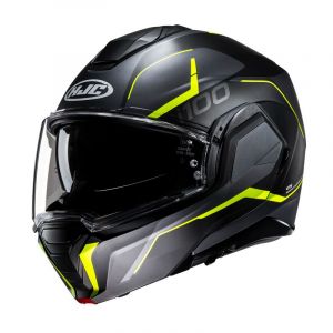 HJC Casque modulable i100 Lorix noir/jaune fluo mat- XL
