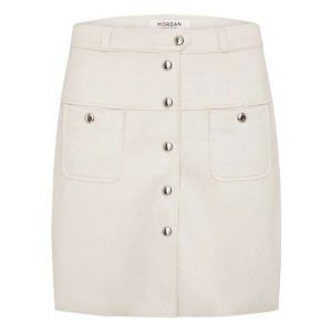 Morgan Jupe courte droite suédine ecru moyen femme - Taille 36