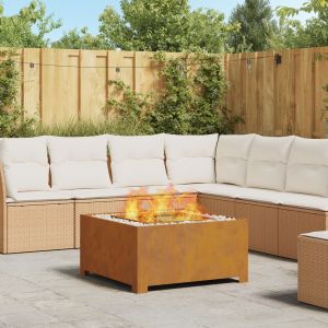 VidaXL Foyer Carr&eacute; 80x80x40 cm en acier weathering