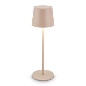 Briloner - Lampe de table sans fil LED IP44 avec touch, dimmable, batterie & source lumineuse interchangeables, lampe de chevet sans fil, de salon à poser, lampe chevet, 11x33cm, beige