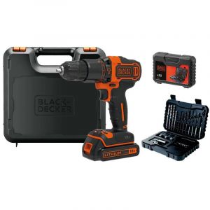 Black & Decker BLACK+DECKER BDCHD18S32-QW Perceuse à percussion sans Fil 18 V, 32 accessoires + sac de Rangement, Orange