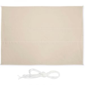 Relaxdays Voile d’ombrage rectangulaire, L x P : 3,5 x 4,5 m, imperméable, Anti-UV, tendeurs, terrasse, Balcon, Beige