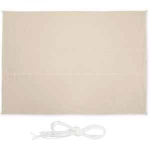 Relaxdays Voile d’ombrage rectangulaire, L x P : 3,5 x 4,5 m, imperméable, Anti-UV, tendeurs, terrasse, Balcon, Beige