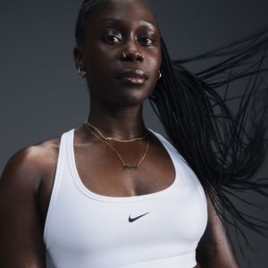 Nike W NK Swsh LGT SPT Bra Soutien-Gorge de Sport, Blanc/Noir, XXS Femme