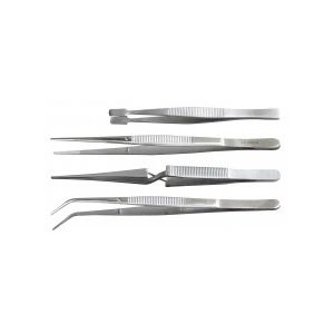 Maxicraft 90975 - Jeu de 5 pinces brucelles courtes 110 &agrave; 130mm