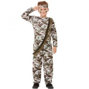 D&eacute;guisement militaire fille et gar&ccedil;on Militaire Soldat Professions Camouflage - Vert