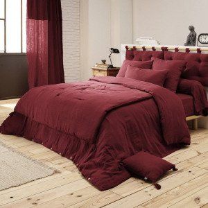 Housse de couette gaze de coton (260 cm) Gaïa Lie de vin