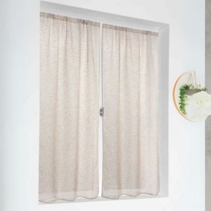 LINDER Paire de vitrages Marcel Lin Noir et Blanc en 55x120cm