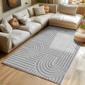 Tapis - SIMPEX - 3D - Doux - Moelleux - 160 x 230 cm - Argent - Scandinave