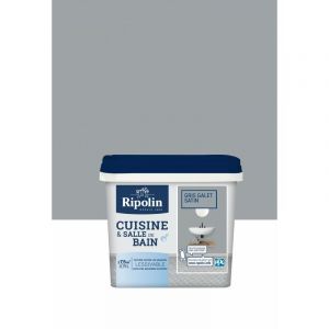 Ripolin Peinture décoration cuisine & salle de bain satin 0,75L (gris galet).
