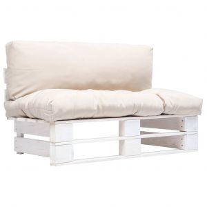 VidaXL Canapé de jardin palette avec coussins Sable Pinède White and sand