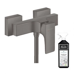 Hansgrohe Mitigeur douche mécanique Metropol noir chromé brossé + nettoyant Briochin
