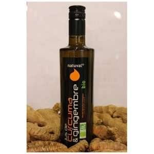 Jus de curcuma et gingembre bio en bouteille de 250 ml