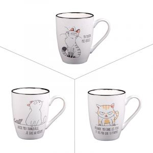 Trend'Up Mug Funny Cat 34 Cl (Lot De 3)