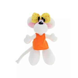 Diddl - Peluche Diddlina en Robe Orange 20cm - Peluche Souris Années 90 - Format Mignon - 100% Recyclée Écoresponsable - Idée Cadeau Enfant & Fan Vintage - Doudou Léger et Doux