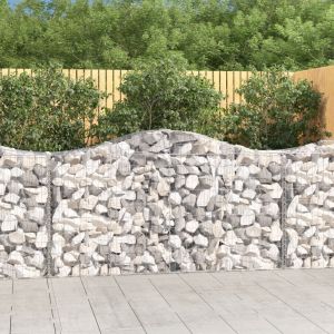 VidaXL Paniers à gabions arqués 2 pcs 200x50x100/120 cm fer galvanisé
