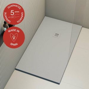 Receveur de douche Poalgi, extraplat, gris humo, L.80 x l.130 cm, finition ardoise, s&eacute;rie Hos's