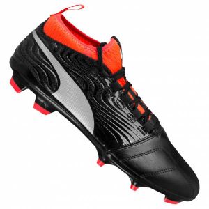 Image de Puma One 18.3 FG, Chaussures de Football Homme, Noir Black Silver-Red Blast, 42 EU