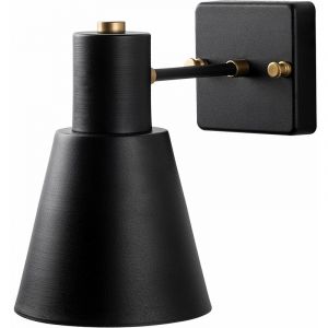 WELL HOME MOBILIARIO & DECORACIÓN Applique Murale Interieur, Lampe Murale Industrielle Bois, Noir 14x24x21 cm
