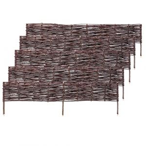Kadax - Palissades en Osier Naturel pour Jardin, Clôtures Décoratives pour Délimiter, Orner et Sublimer Votre Espace Exterieur (120 x 30 cm, Lot de 5)