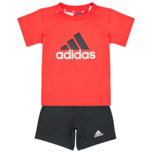 Image de Adidas Ensembles enfant Essentials Organic Cotton Tee and Shorts Set Rouge - Taille 3 / 6 mois,6 / 9 mois,9 / 12 mois,0 / 3 mois