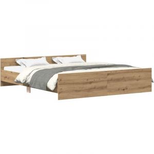 VidaXL Cadre de lit sans matelas ch&ecirc;ne artisanal 180x200 cm