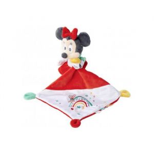 Peluche minnie avec mouchoir 21 x 21 cm - doudou souris enfant - set cadeau naissance + 1 carte tigre - b&eacute;b&eacute;