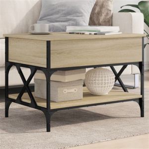 VidaXL Table basse chêne sonoma 70x50x50 cm bois d'ingénierie et métal