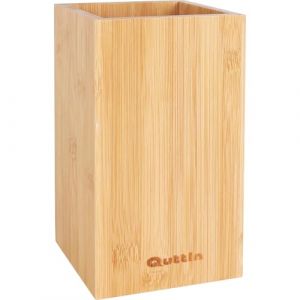 Quttin DKD Home Decor Pot pour ustensiles de cuisine Bambou naturel 10,5 x 10,5 x 18 cm