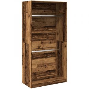 VidaXL Garde-robe vieux bois 100x50x200 cm bois d'ingénierie, armoire de rangement, organisateur de garde-robe, armoire, placard