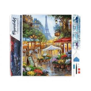 Figured’Art Diamond Painting Broderie Diamant 40x50cm Toile Entière Roulée avec Strass Perles Carrés - La Boutique du Fleuriste Paris - Kit Complet 5D DIY Activité Manuelle Loisirs Créatifs Adultes