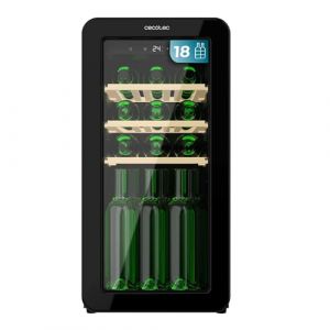 Cecotec Cave a Vin 18 Bouteilles Bolero GrandSommelier Origin 18 Hit Black. Cave à vin rétro, noir, 18 bouteilles, NoFrost, 5-20 ºC, LED, compresseur, clayettes en bois