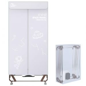 Uten Sechoir Linge Electrique, S&eacute;choir Pliable pour Armoire avec Sac de Rangement, 1500 W S&eacute;chage Rapide, Capacit&eacute; 15kg pour Maison et Dortoirs,Gris