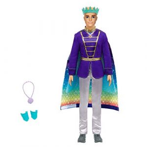 Image de Mattel Dreamtopia poupée 2-en-1 Ken Transformation Prince, transformable en triton avec 2 tenues et accessoires, jouet pour enfant, GTF93